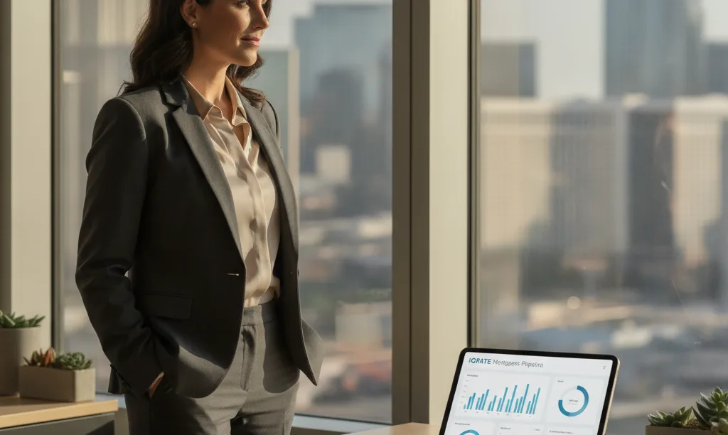 Agent in Las Vegas office using iQRATE Mortgages.