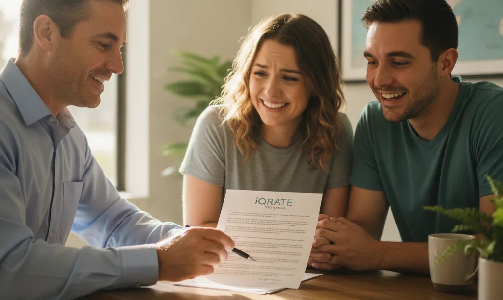 Couple finding mortgage solution with iQRATE Mortgages expert.