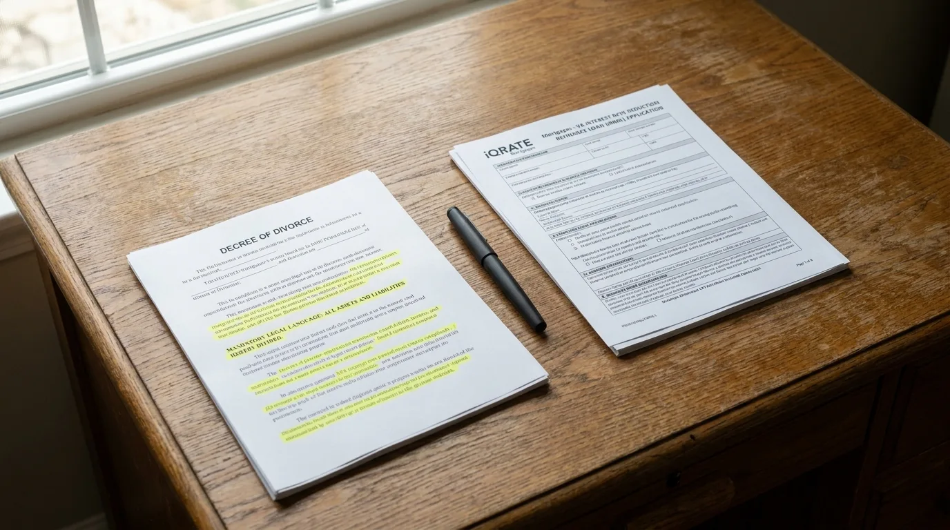 Veteran reviewing financial documents to re-qualify for a VA IRRRL loan solo.