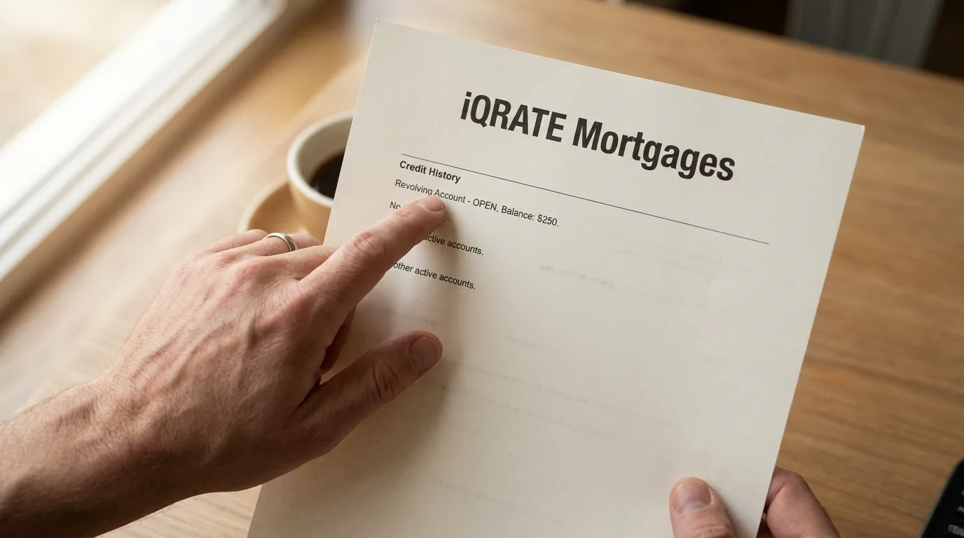 A person organizing documents for a home loan application.