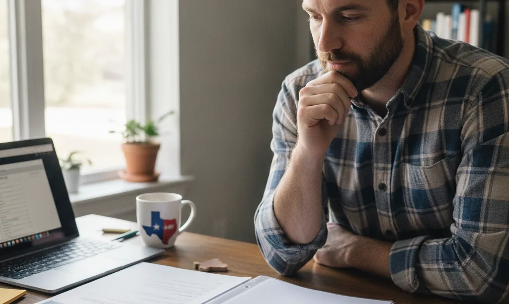 Self-employed person organizing finances for a mortgage.