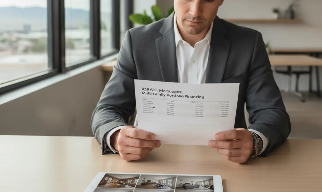 Investor reviewing an iQRATE Mortgages financing proposal.