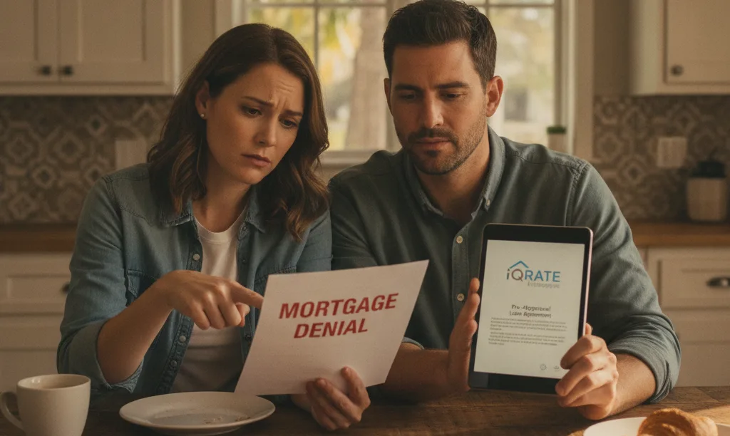 Couple worried about mortgage denial finds hope online.