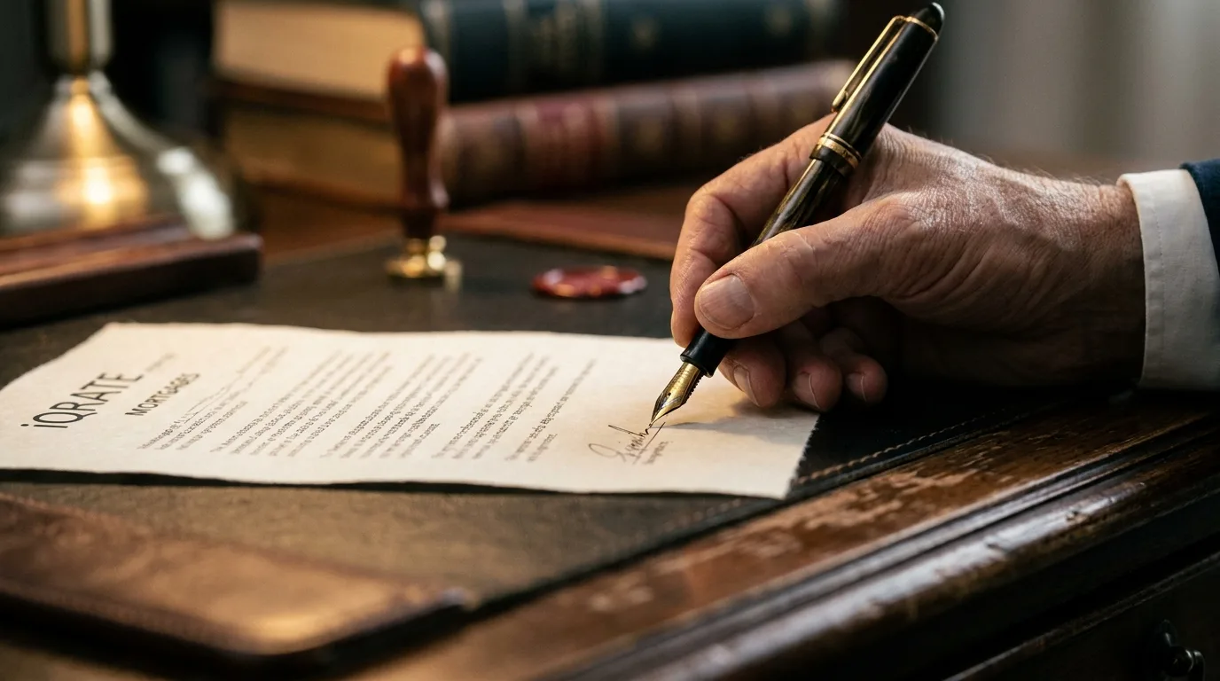 Couple reviewing trust documents for a home purchase