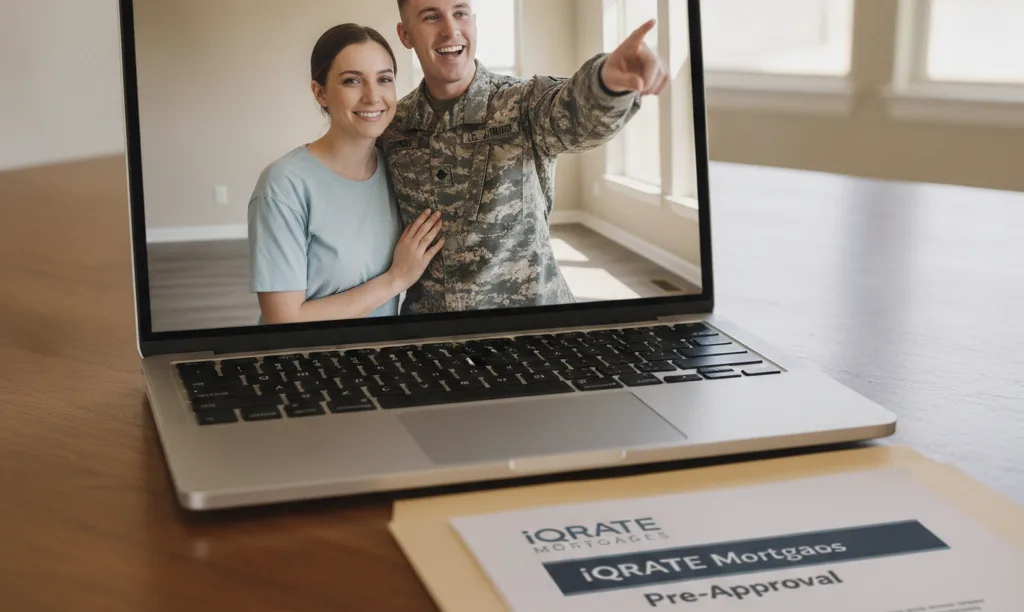 Military couple on video call touring home