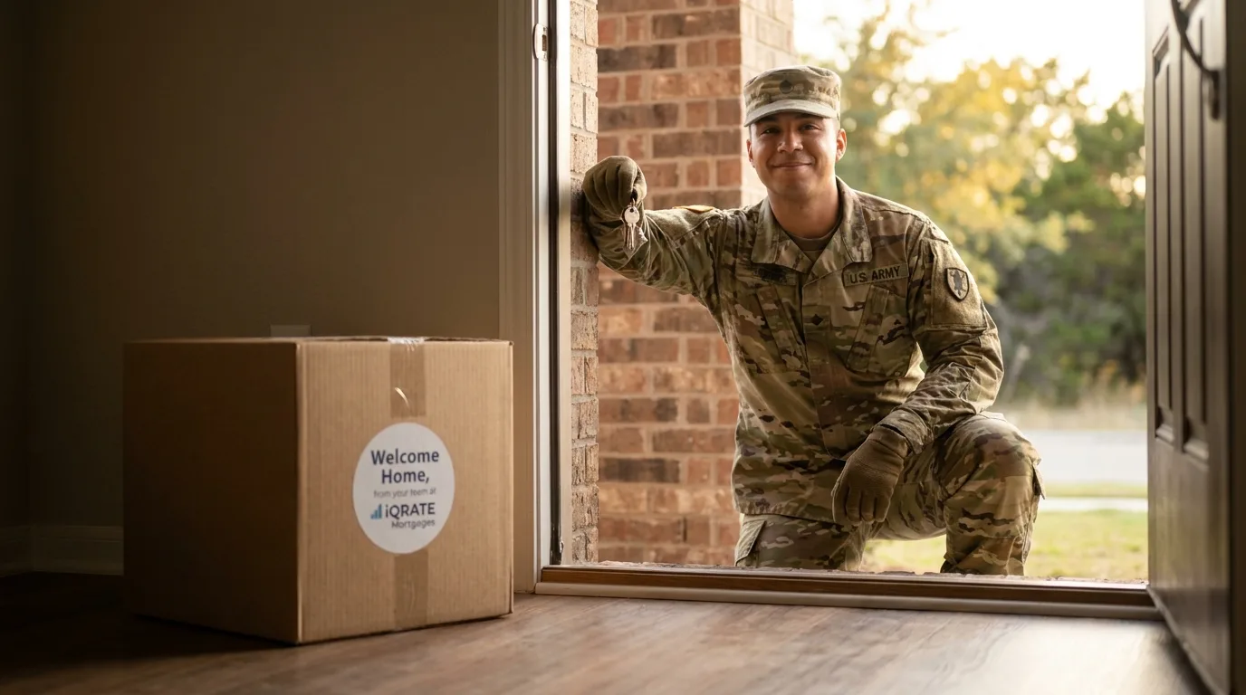 A military couple happy about their new home purchase.