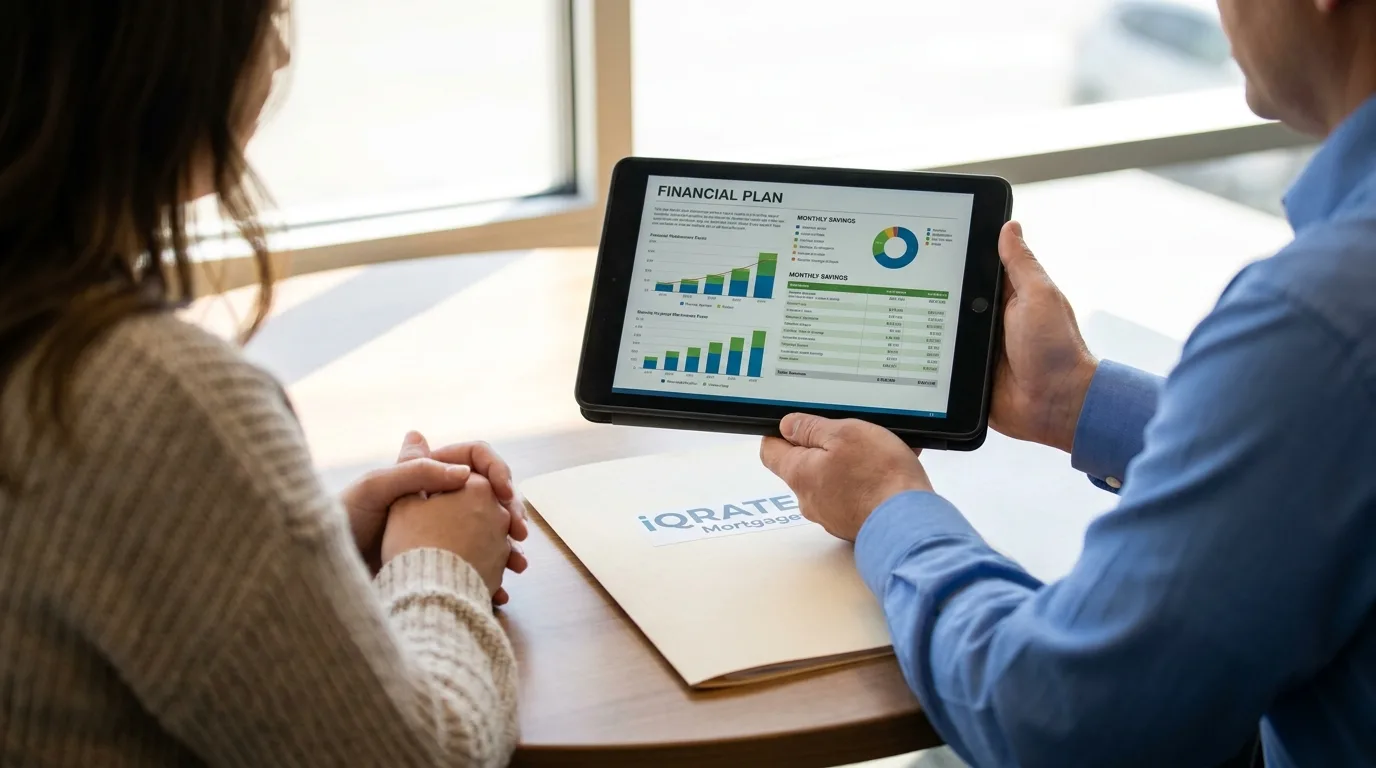 A magnifying glass focusing on a credit report, symbolizing lender scrutiny.
