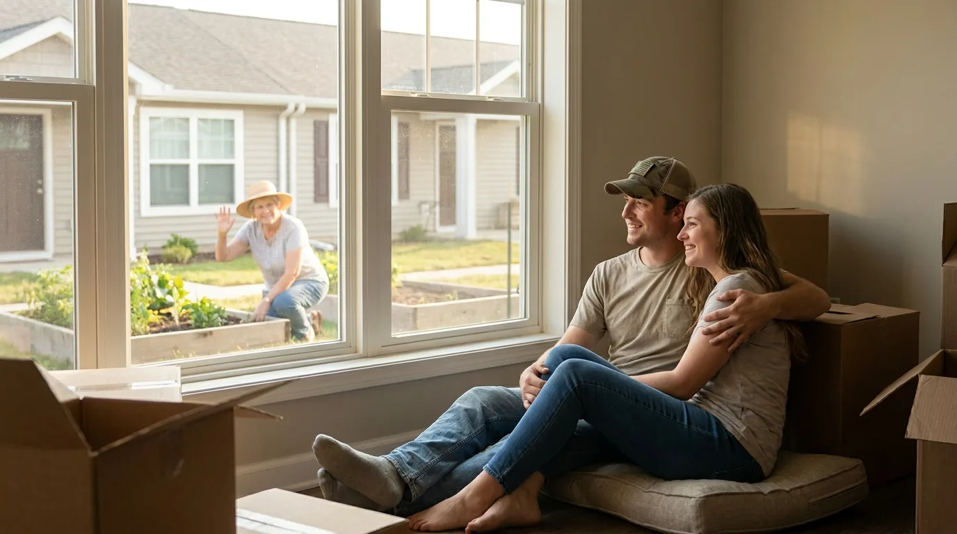 A suburban home with a separate backyard guest house or Accessory Dwelling Unit (ADU)