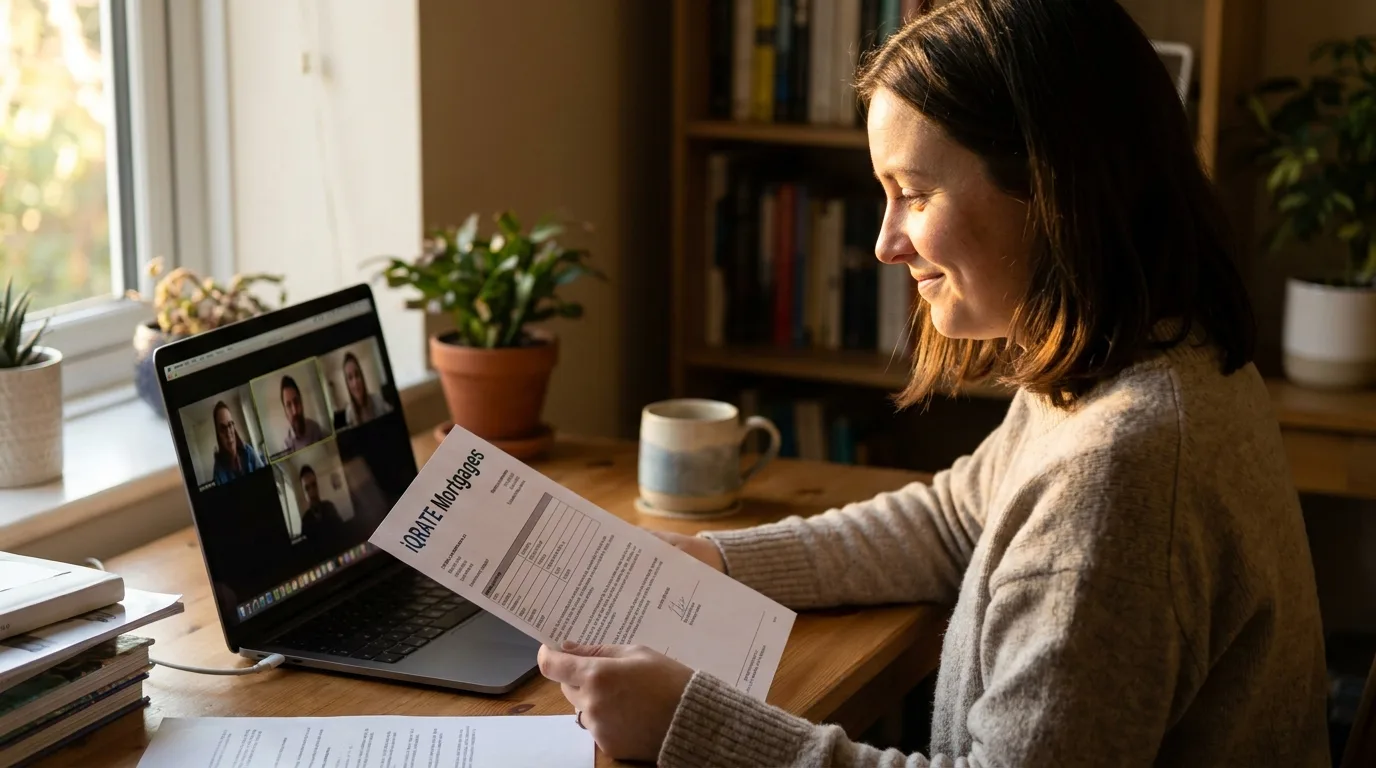 A person signing legal documents for a mortgage closing.