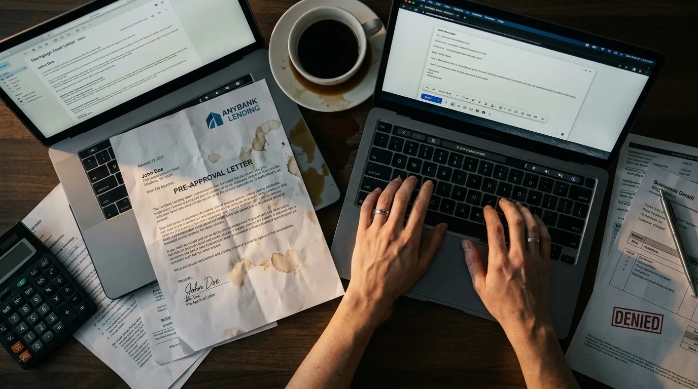 Comparing mortgage pre-approval documents.