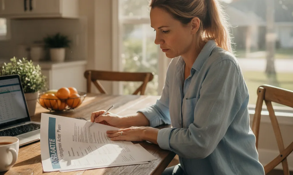 Person at table reviewing iQRATE Mortgages plan.