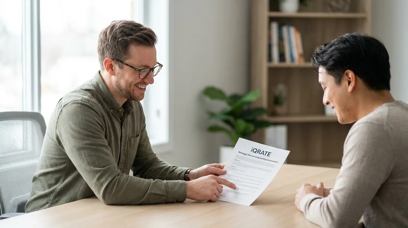 A person reviewing financial documents to fix credit issues for a mortgage application.