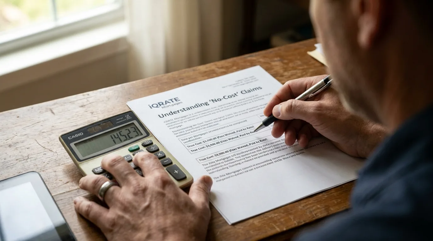 A magnifying glass over a loan document, symbolizing the scrutiny of the Net Tangible Benefit rule for VA refinancing.