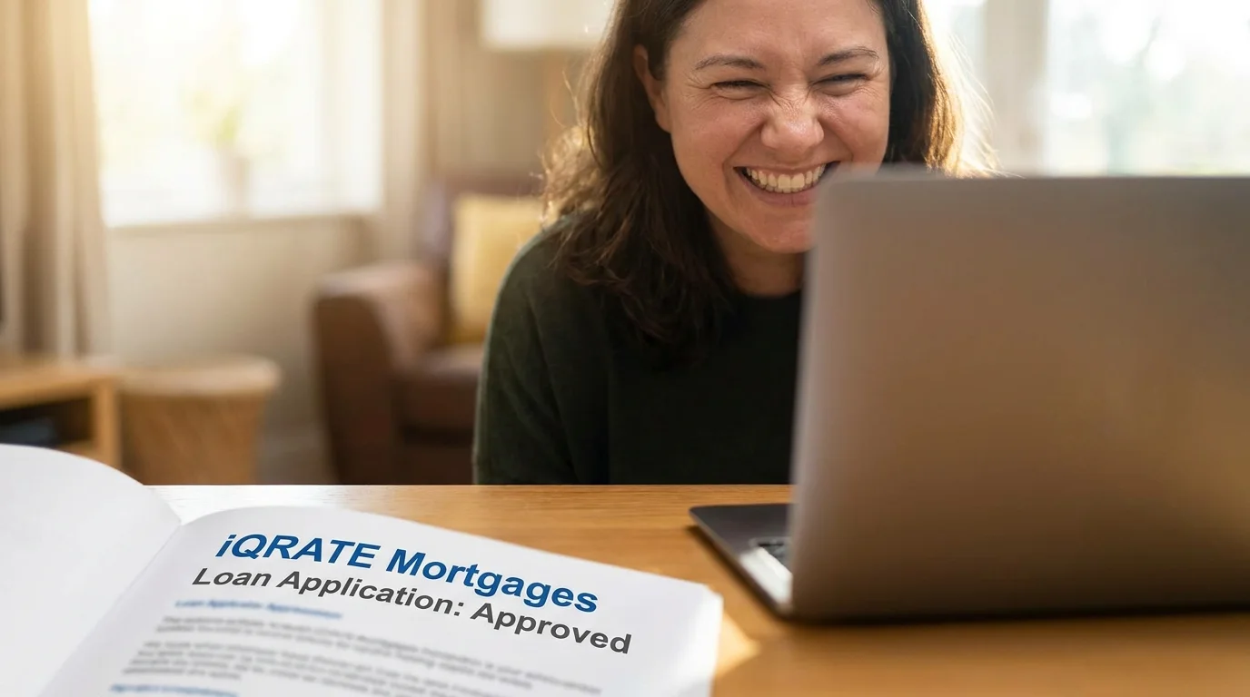 Self-employed individual calculating finances for a mortgage application.