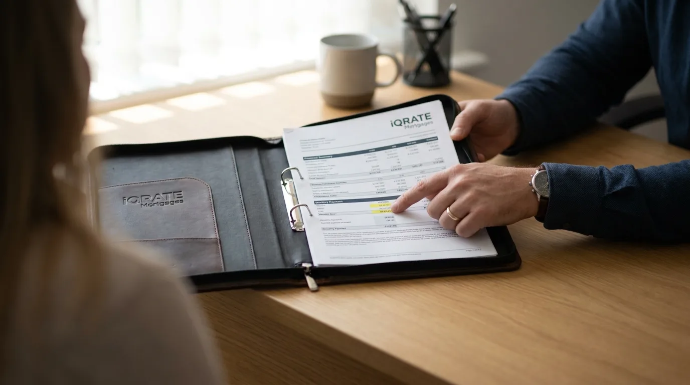 Real estate agent presenting a financing-ready home package