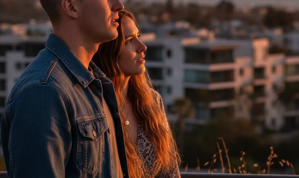 Veteran couple looks frustrated at San Diego condo.