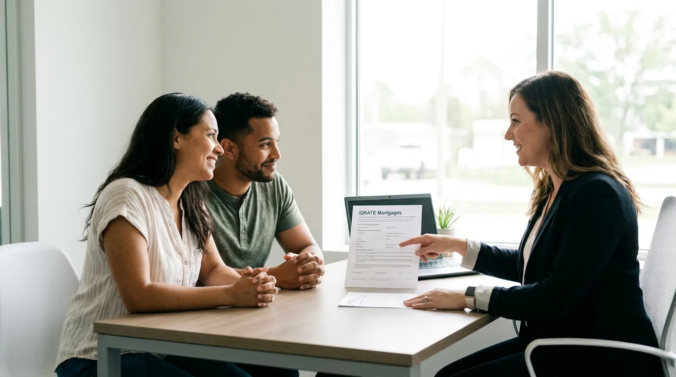 Self-employed professional reviewing financial documents for a mortgage application.