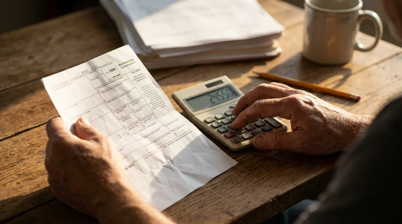 Calculator and pen on top of bank statements, illustrating the process of a bank statement loan.