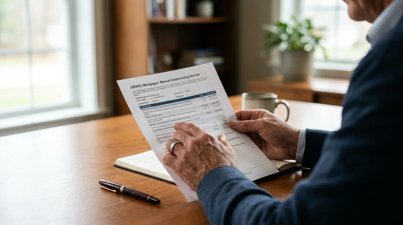 Financial documents and a calculator for mortgage planning