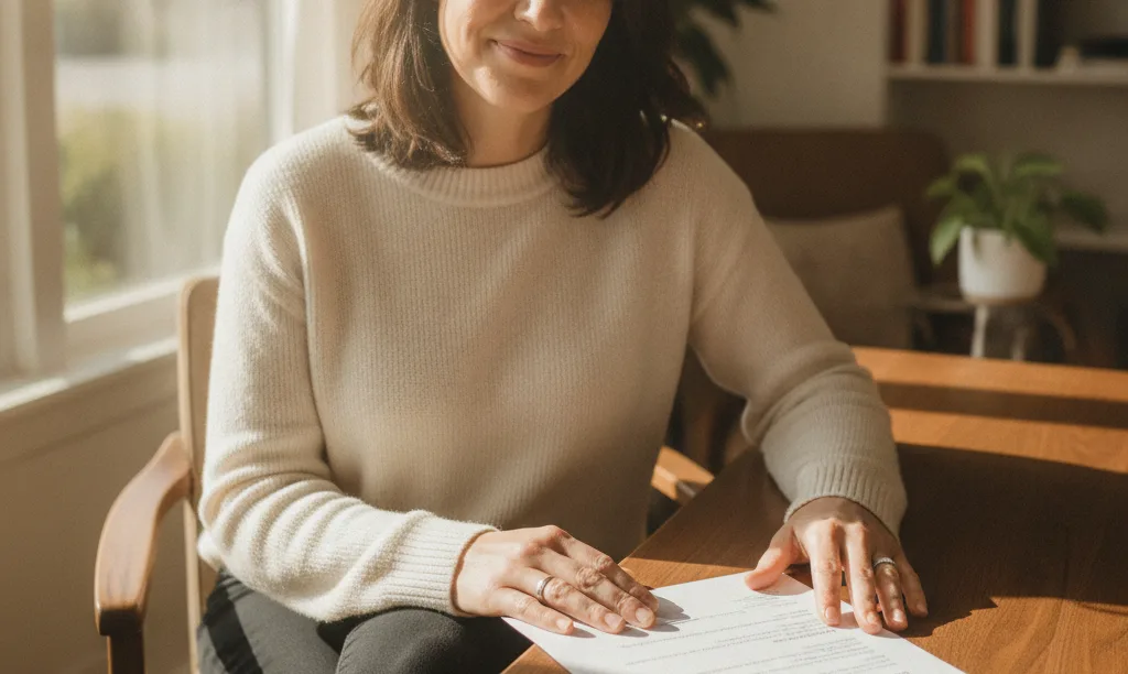 Self-employed person reviews iQRATE Mortgages approval documents.