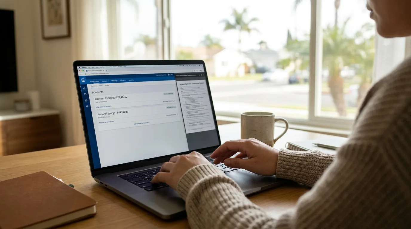 Self-employed individual planning finances to separate business and personal accounts.