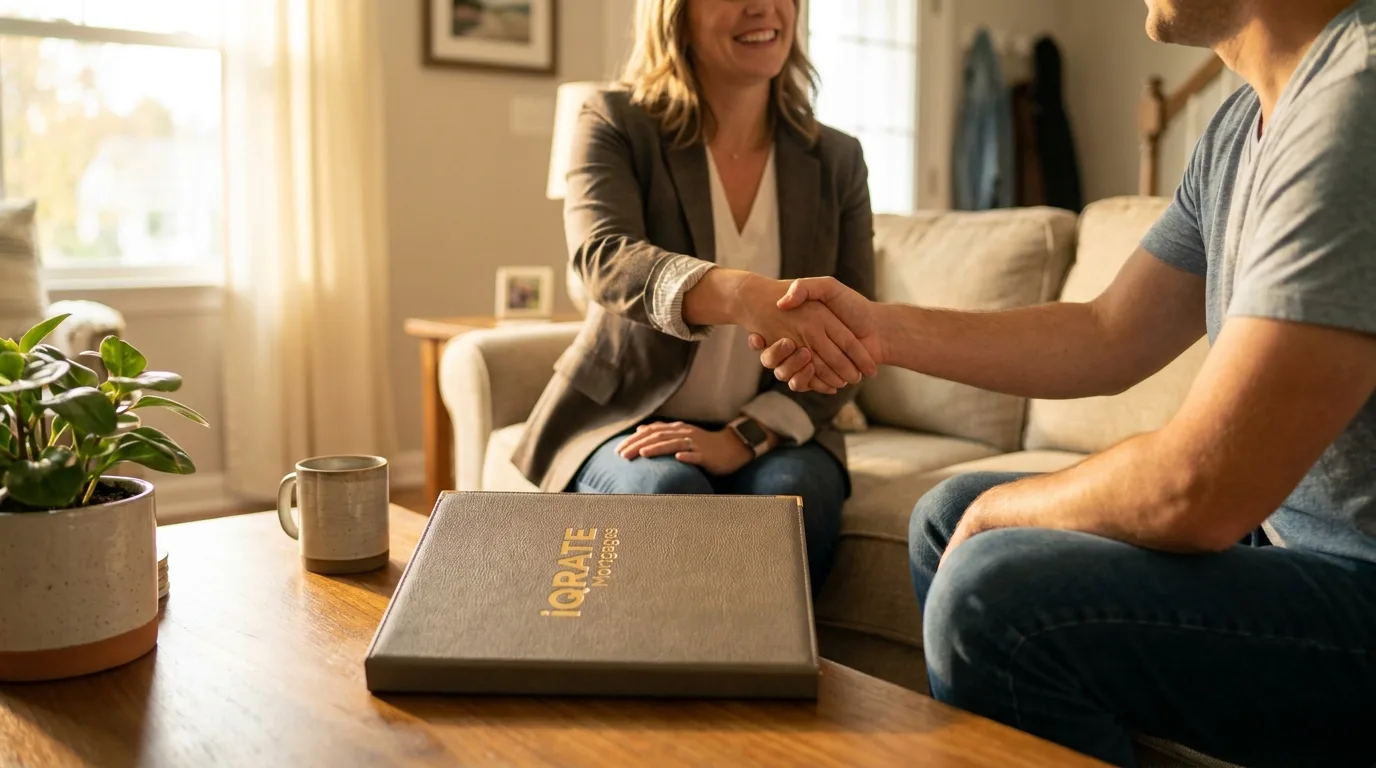 Real estate agent and homeowner discussing an annual equity review.