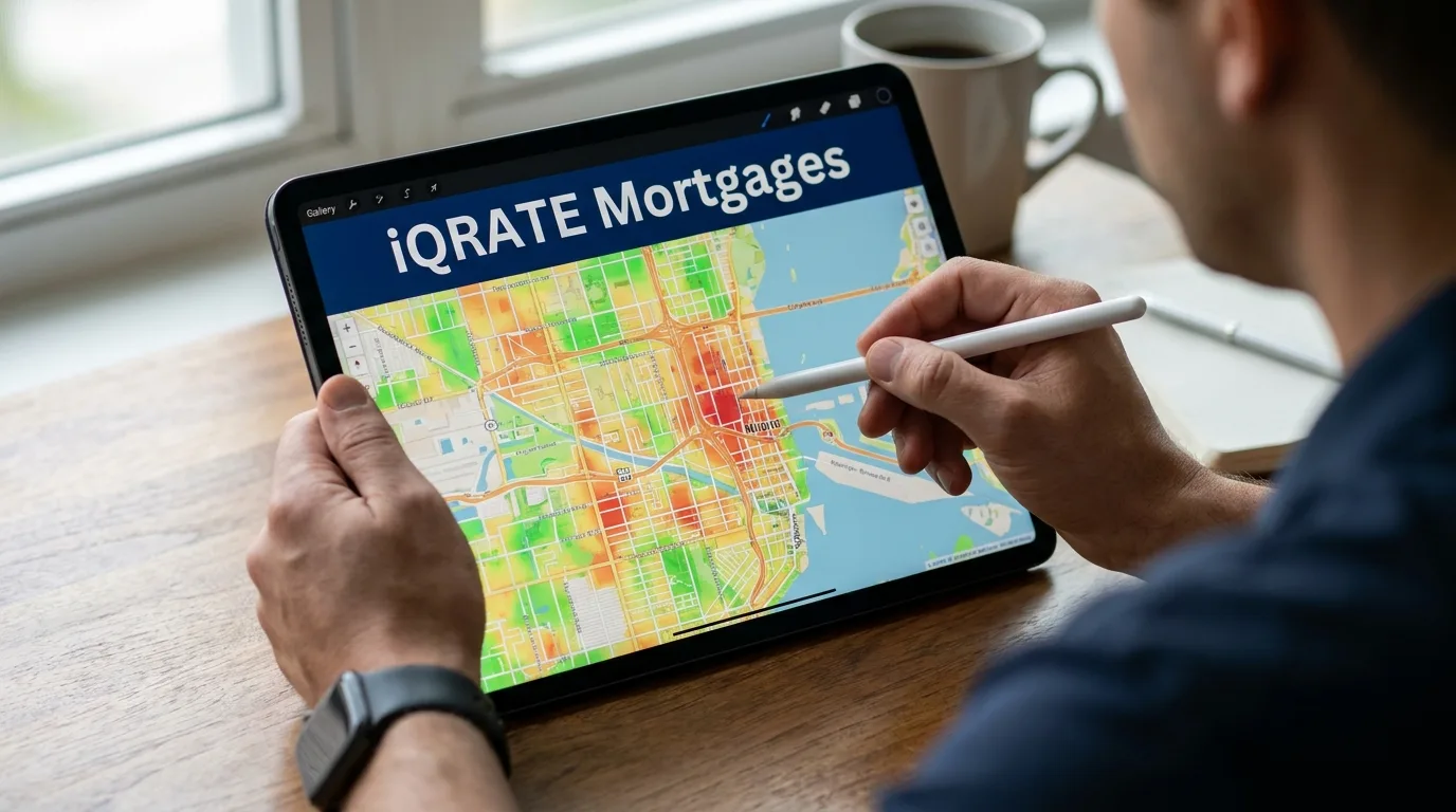 A couple reviewing mortgage documents for their new home.