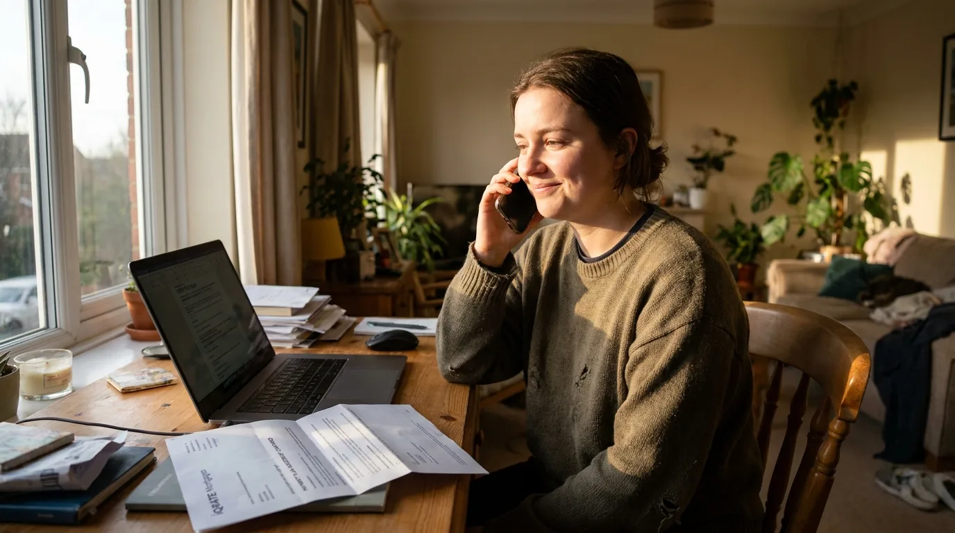 A person reviewing their financial documents and credit report.