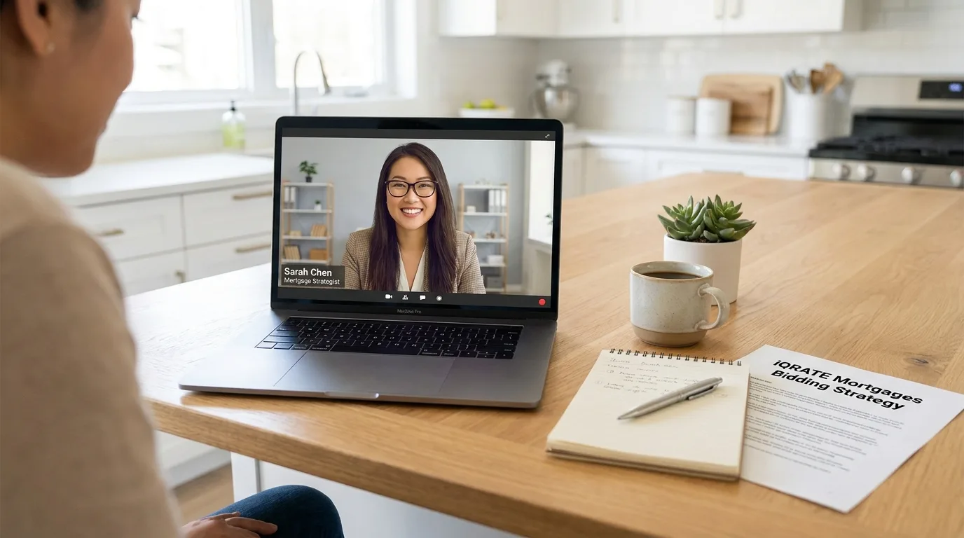 A confident homebuyer reviewing mortgage documents to ensure certainty of closing.