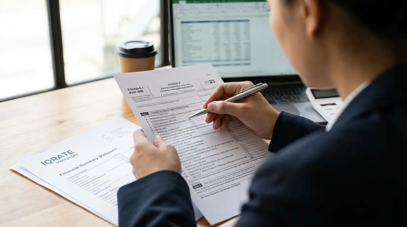 Accountant reviewing business financial documents for add-backs