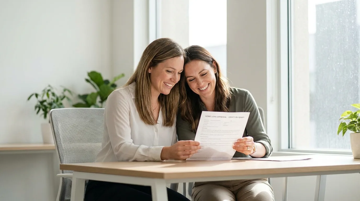 Business consultant reviewing financial documents for a bank statement loan application.
