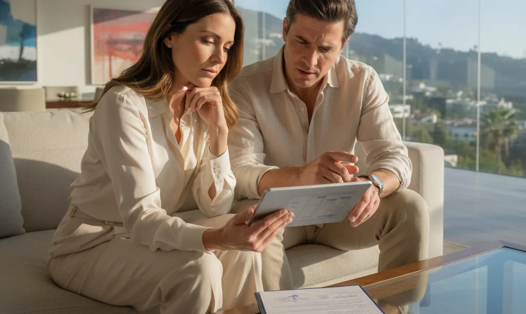 Couple in a California home considering iQRATE Mortgages.