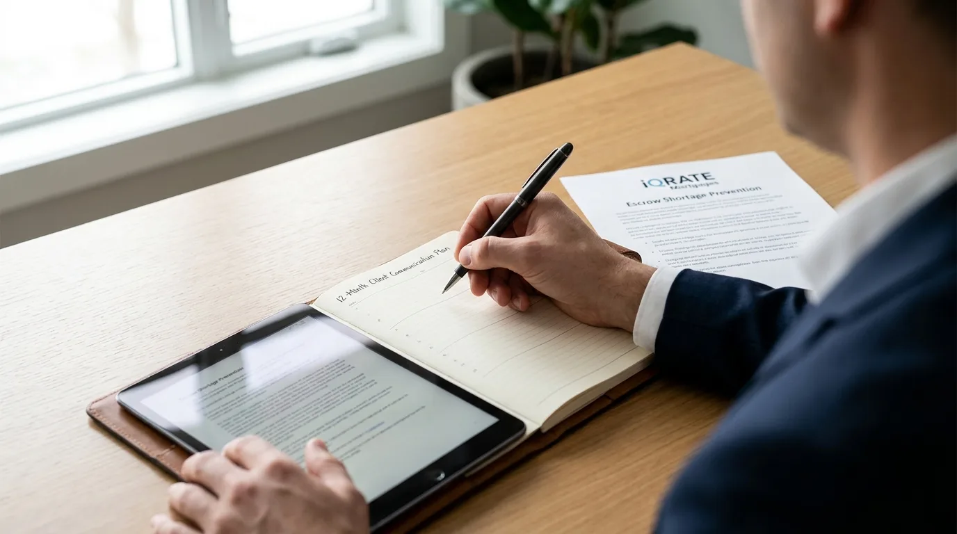 Real estate agent proactively explaining mortgage details to happy clients.