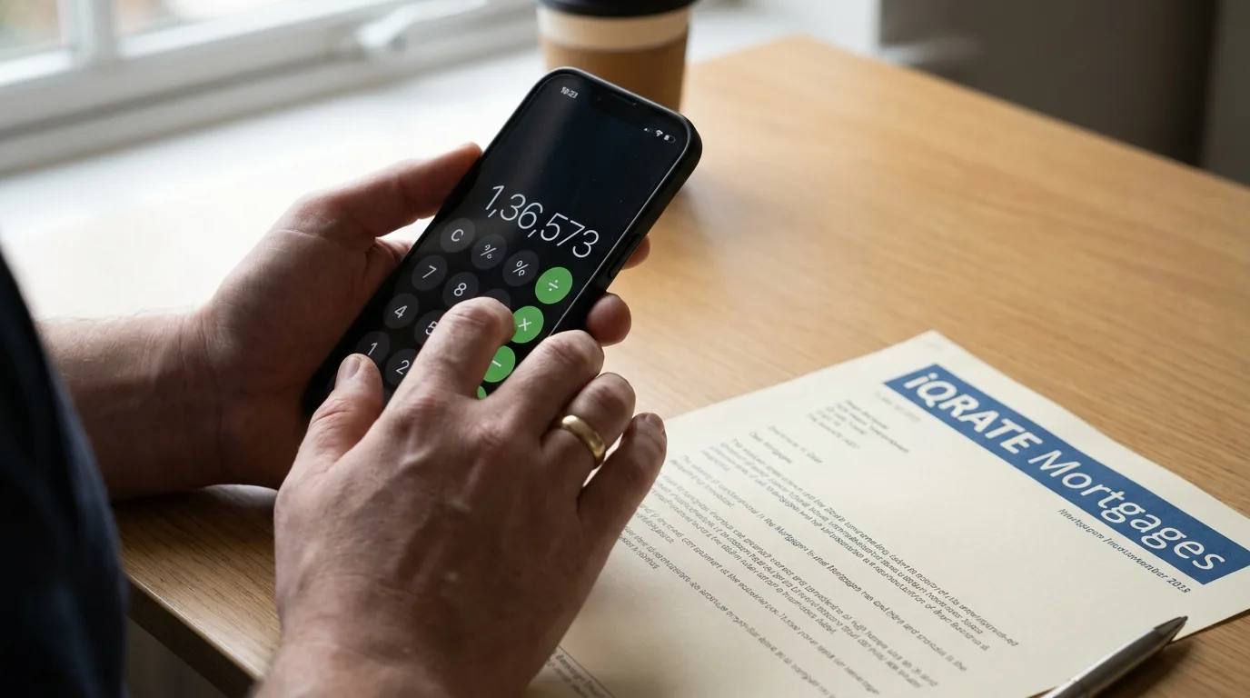 Homebuyer analyzing credit score impact on conventional PMI costs.