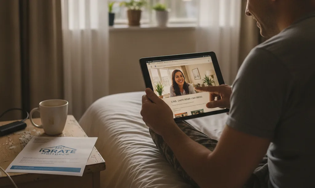 Military member on video call planning remote move.