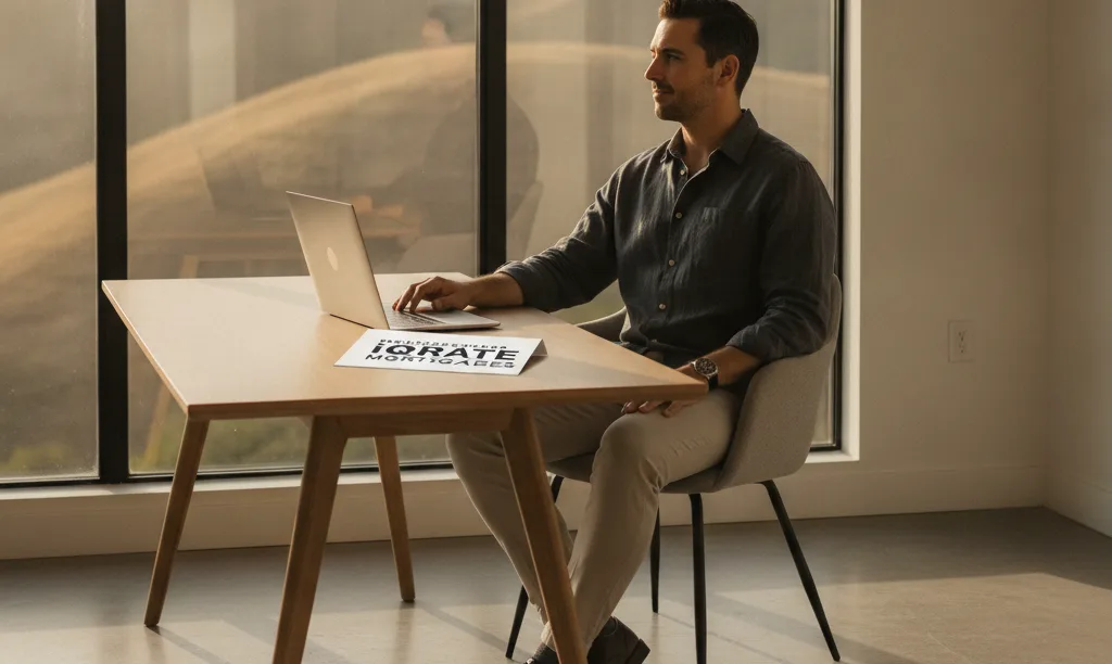 S-Corp owner in California office with jumbo loan documents.
