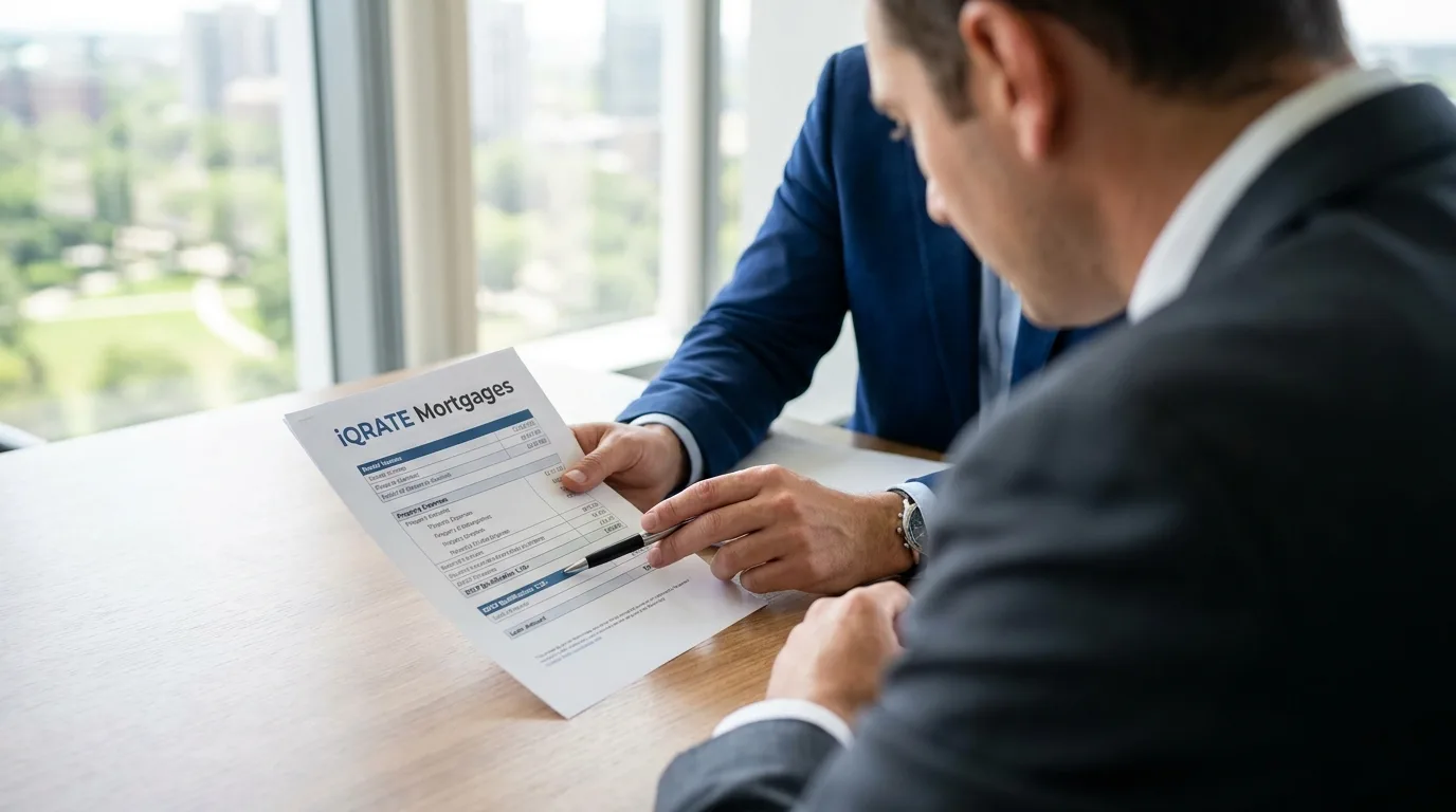 Couple reviewing financial documents for a mortgage down payment.