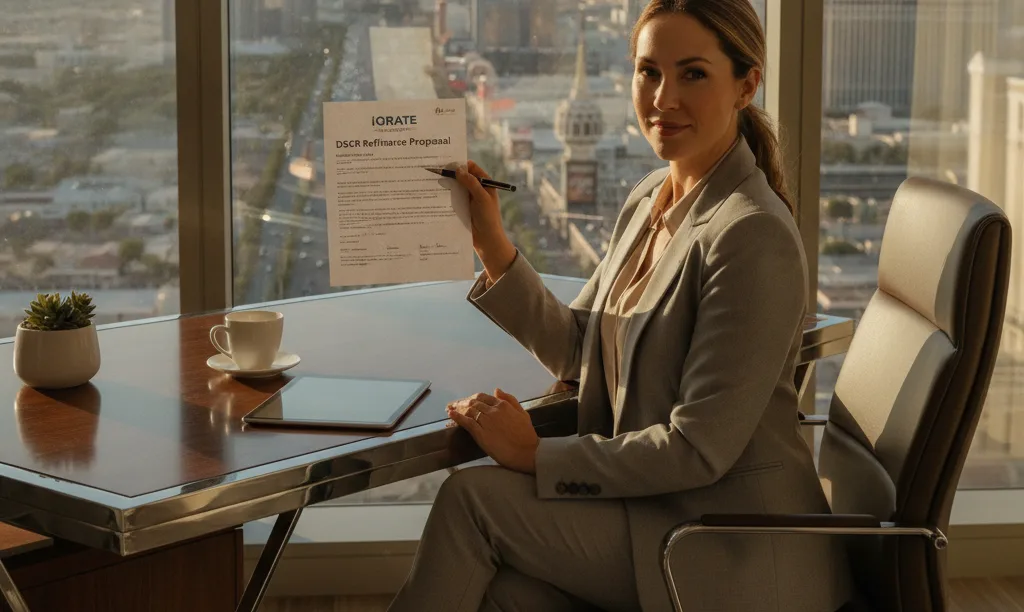 Investor reviews iQRATE Mortgages documents in Vegas.
