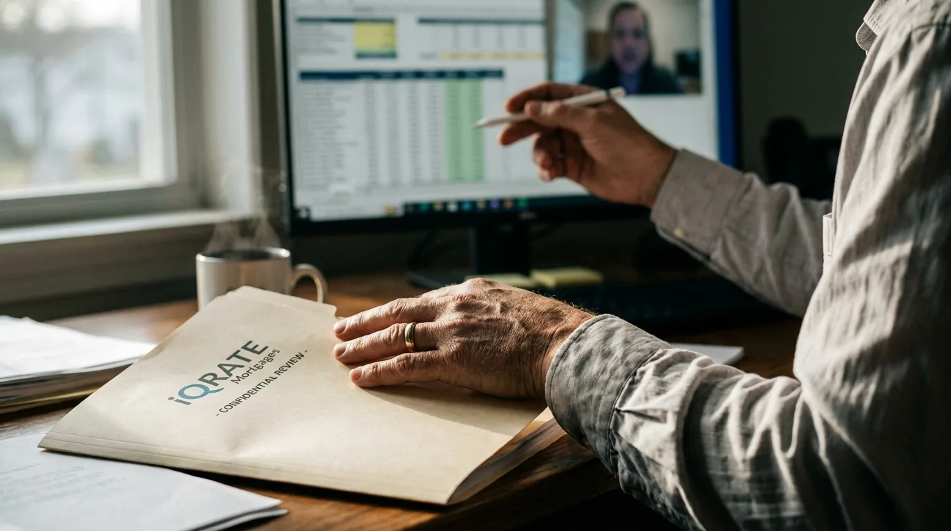 Couple calculating cash reserves for a mortgage