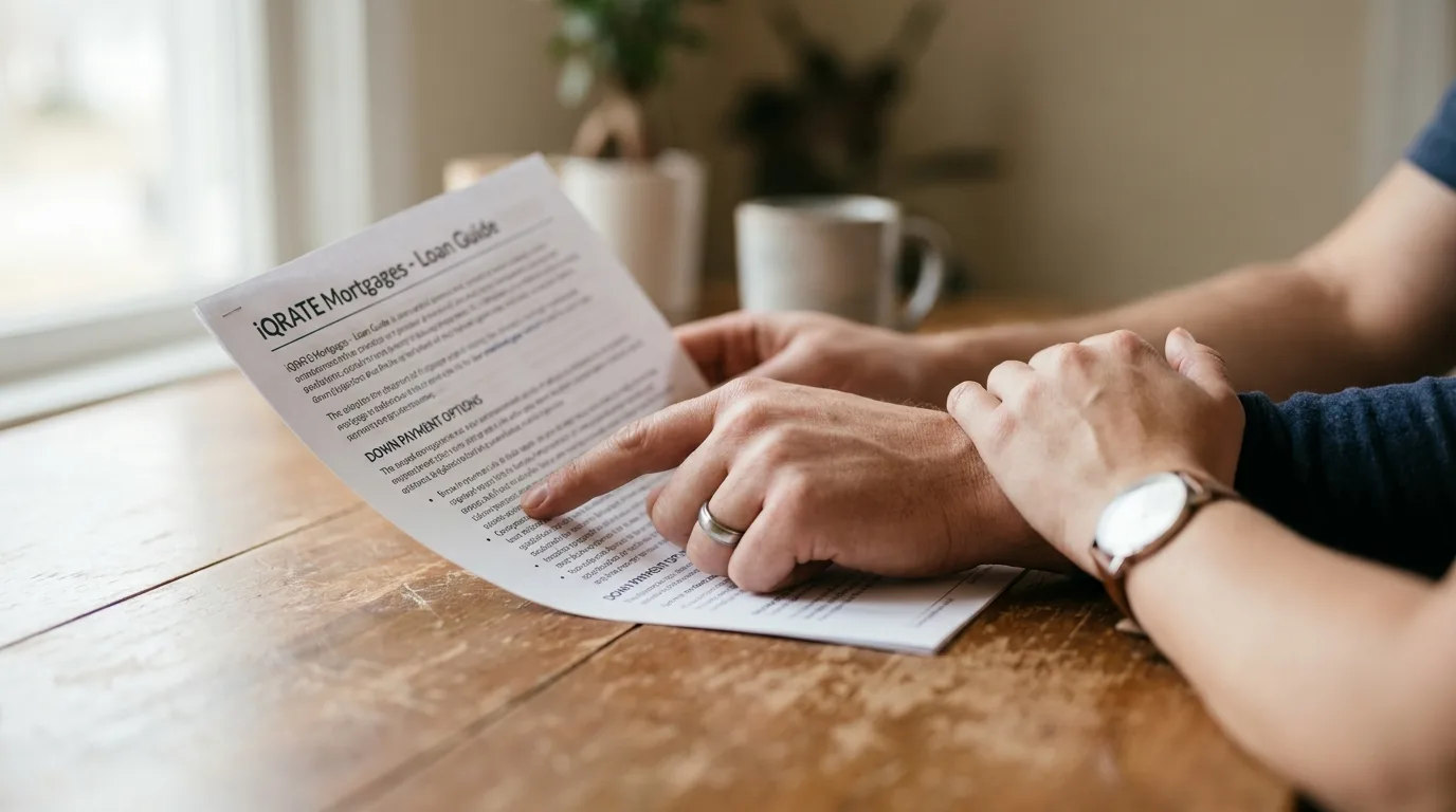 Couple reviewing mortgage documents together