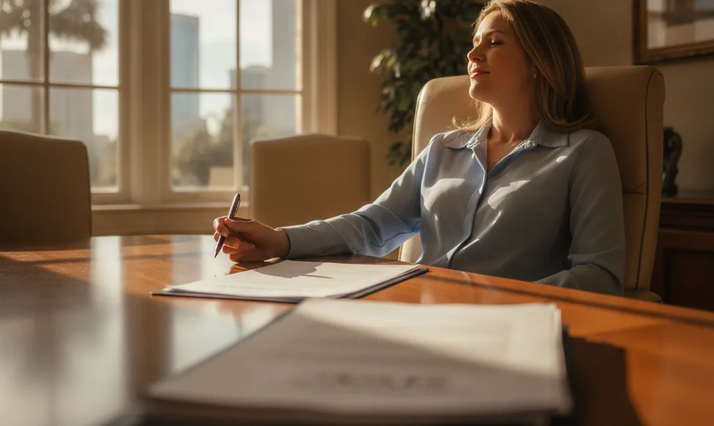 Representative signing iQRATE Mortgages documents in Jacksonville.