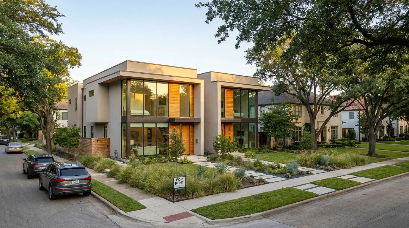 A modern building in Houston representing real estate investment through an LLC
