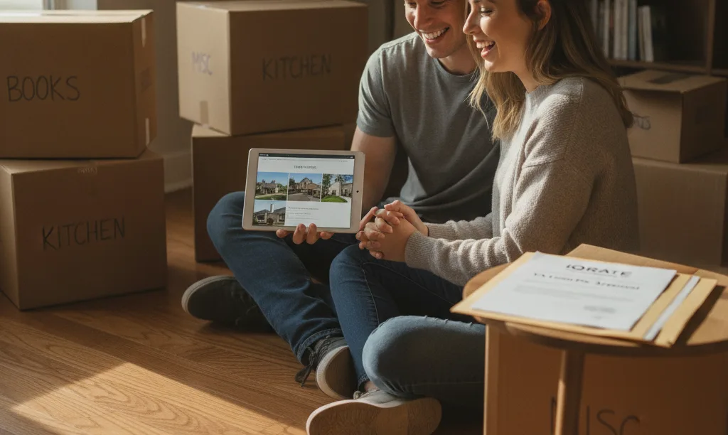 Military couple confidently planning a home purchase.