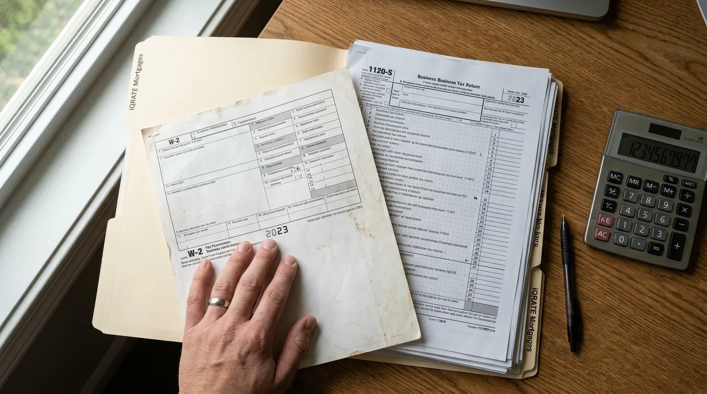 Business owner reviewing finances for qualifying income