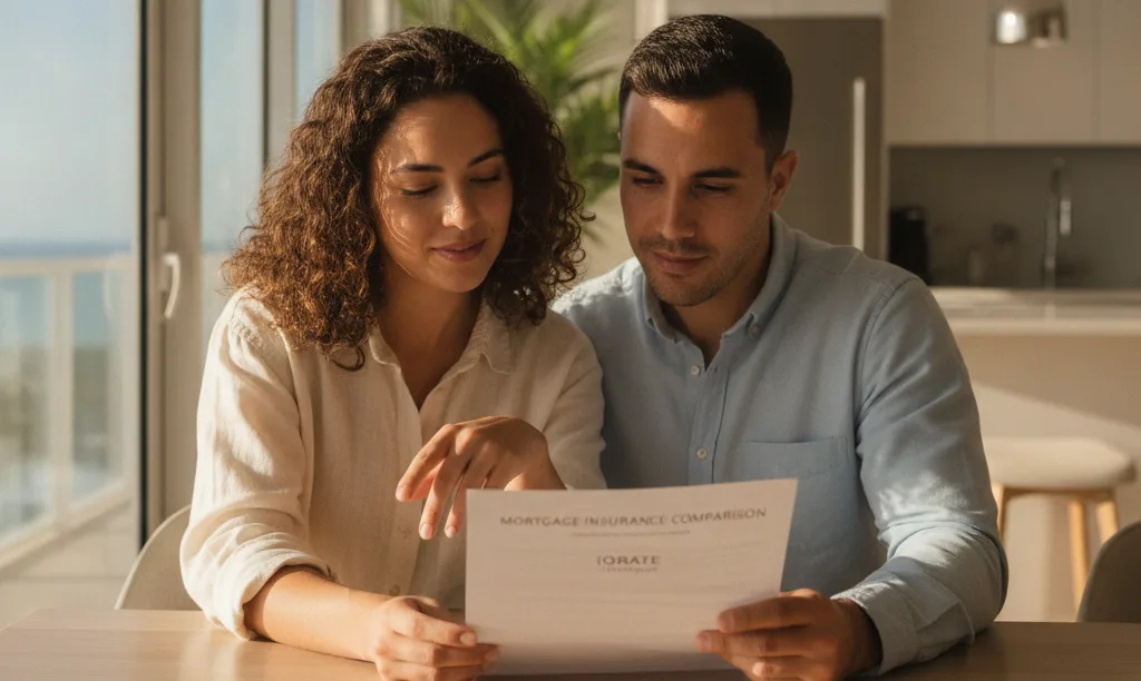 Couple in Miami reviewing iQRATE Mortgages insurance options.