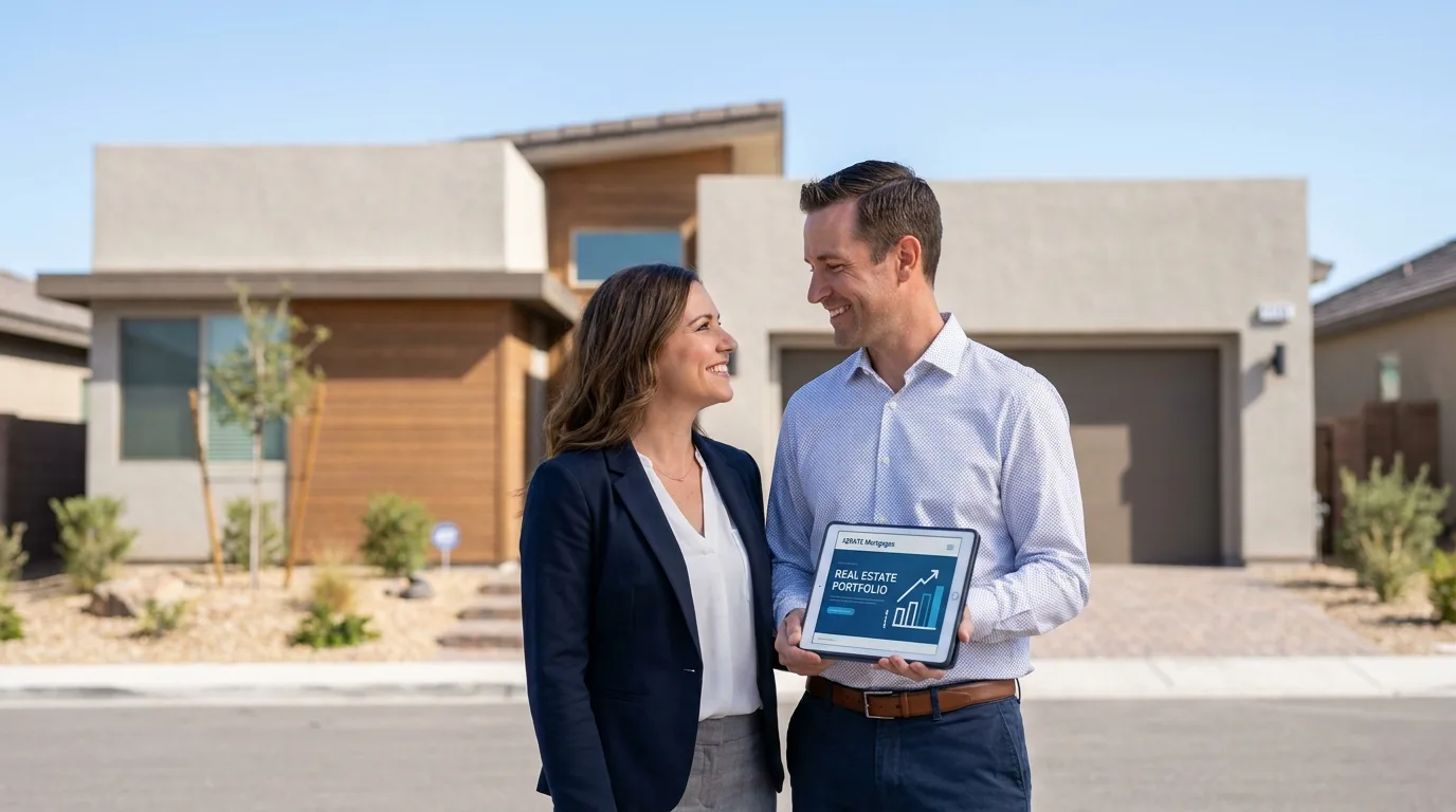 Real estate investor reviewing a portfolio of properties