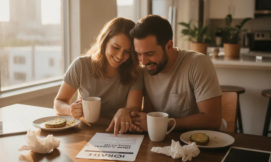Couple celebrating their Texas FHA loan approval.