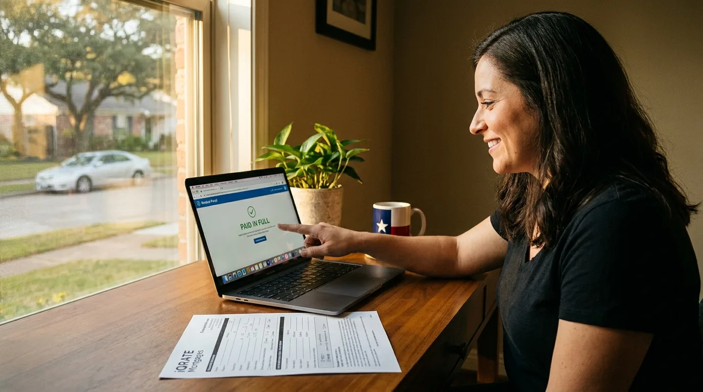 A person reviewing their credit report for a mortgage application
