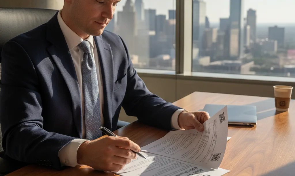 Investor reviewing iQRATE Mortgages DSCR loan documents.