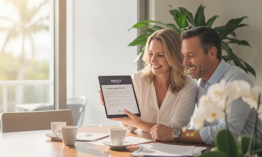 Trusted agent presents an equity review to clients.